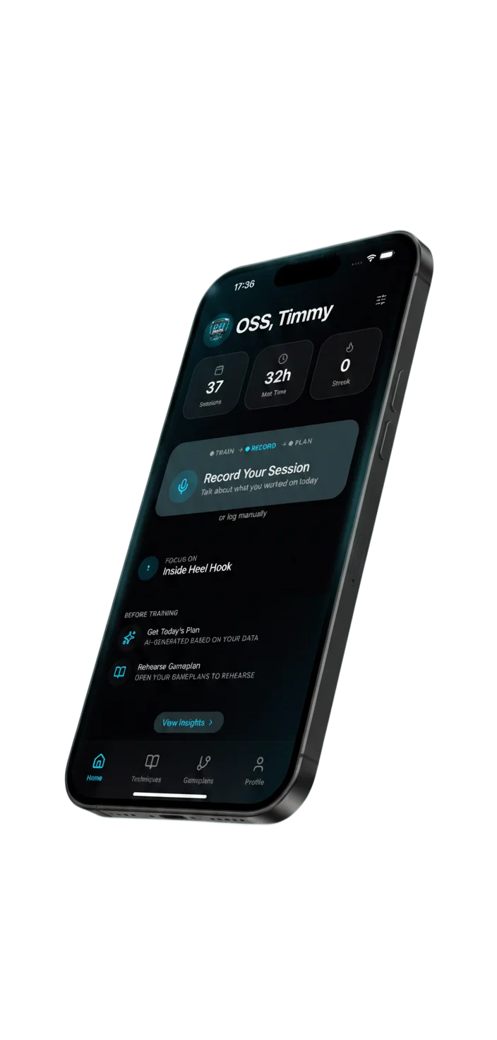 BJJ Base dashboard screen